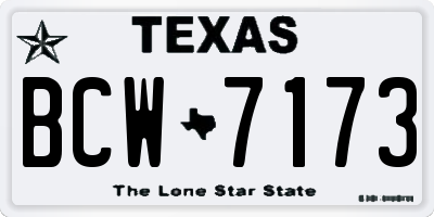 TX license plate BCW7173