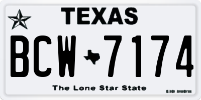 TX license plate BCW7174