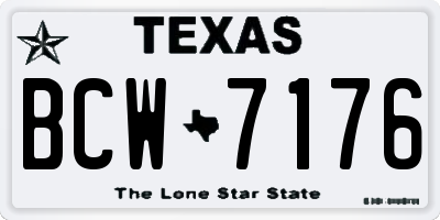TX license plate BCW7176