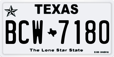 TX license plate BCW7180