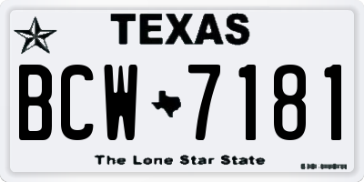 TX license plate BCW7181