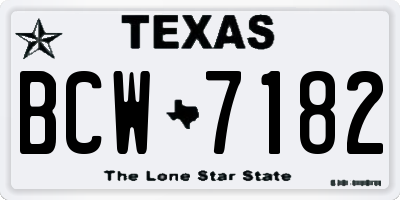 TX license plate BCW7182