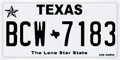TX license plate BCW7183