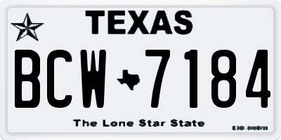 TX license plate BCW7184