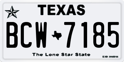 TX license plate BCW7185