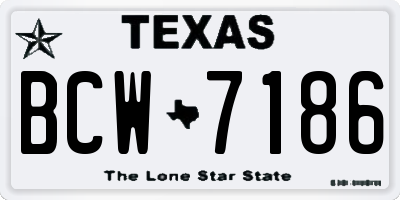 TX license plate BCW7186