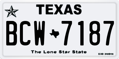 TX license plate BCW7187