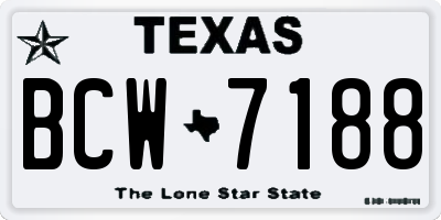 TX license plate BCW7188