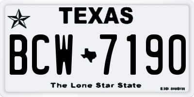 TX license plate BCW7190