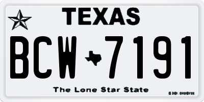 TX license plate BCW7191
