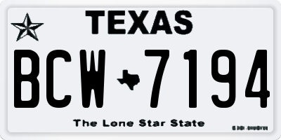 TX license plate BCW7194