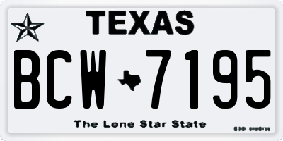 TX license plate BCW7195