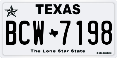 TX license plate BCW7198