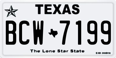 TX license plate BCW7199