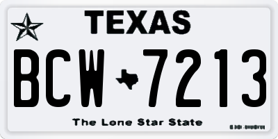 TX license plate BCW7213