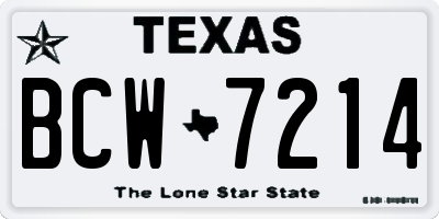 TX license plate BCW7214