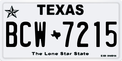 TX license plate BCW7215