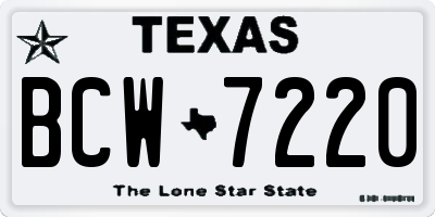 TX license plate BCW7220