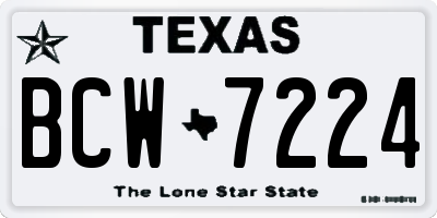 TX license plate BCW7224
