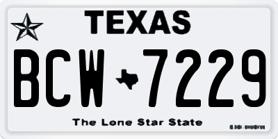 TX license plate BCW7229