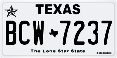 TX license plate BCW7237