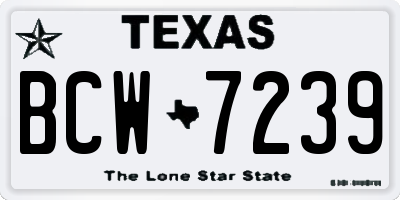 TX license plate BCW7239