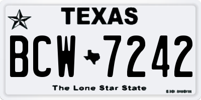TX license plate BCW7242