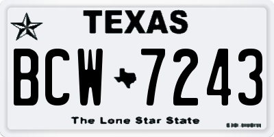 TX license plate BCW7243