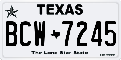 TX license plate BCW7245