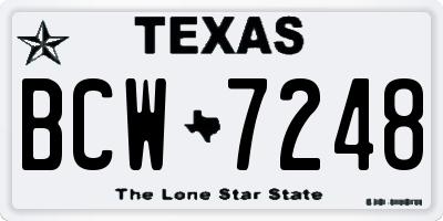 TX license plate BCW7248