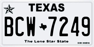 TX license plate BCW7249