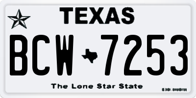 TX license plate BCW7253