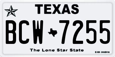 TX license plate BCW7255