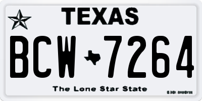 TX license plate BCW7264