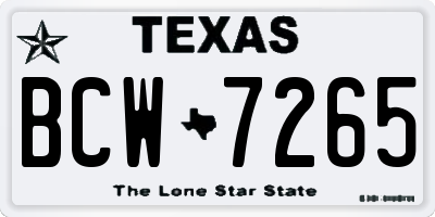 TX license plate BCW7265