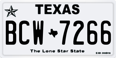TX license plate BCW7266