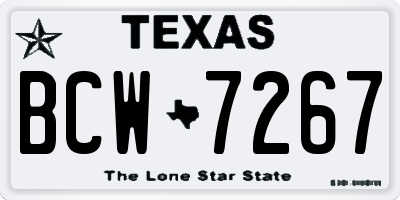 TX license plate BCW7267
