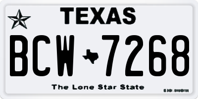 TX license plate BCW7268