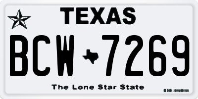 TX license plate BCW7269