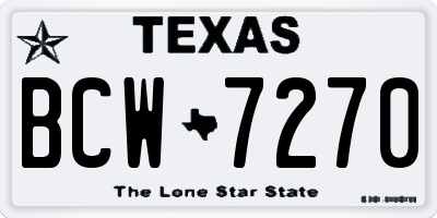 TX license plate BCW7270