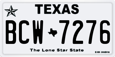 TX license plate BCW7276