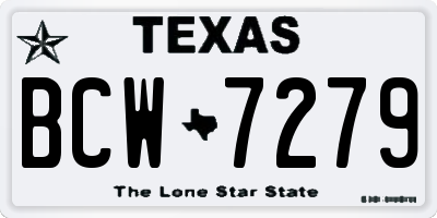 TX license plate BCW7279