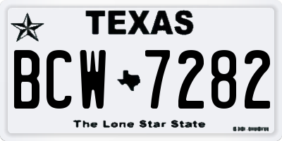 TX license plate BCW7282