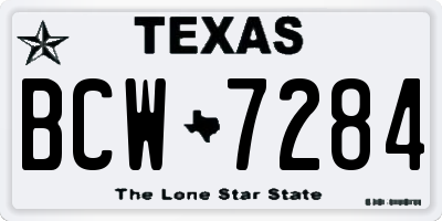 TX license plate BCW7284