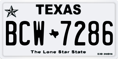 TX license plate BCW7286