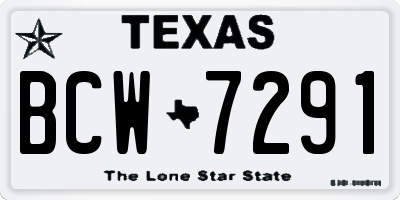 TX license plate BCW7291