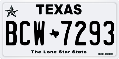 TX license plate BCW7293
