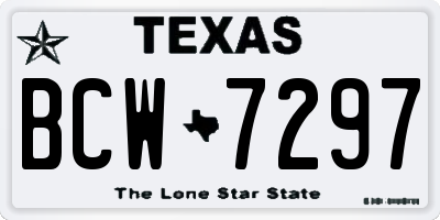 TX license plate BCW7297