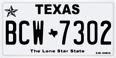 TX license plate BCW7302