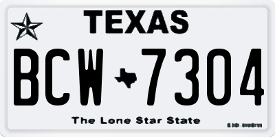TX license plate BCW7304